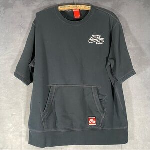 Nike Sportswear Air Crew Neck XL Short Sleeve Sweatshirt Shirt Black Pullover